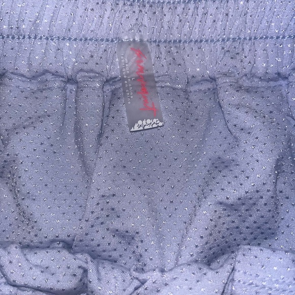 NWT Free People Movement Lace Bottom Mesh Shorts in Lavender Size Large $78 MSRP - Picture 4 of 5